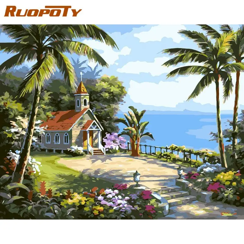 RUOPOTY Frame Painting By Numbers Coconut Island Scenery Handmade Paint Canvas Picture Home Decoration 
RUOPOTY Frame Painting By Numbers Coconut Island Scenery Handmade Paint Canvas Picture Home Decoration