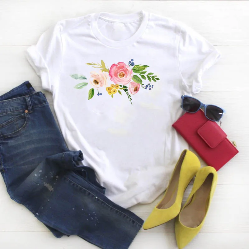 Женская рубашка с цветочным рисунком женская одежда изображением диких растений
