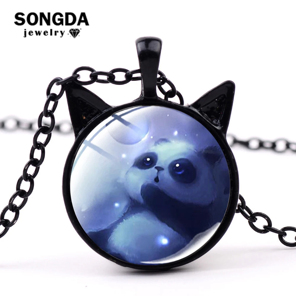 Ожерелье с подвеской в виде круглых ушек колье изображением панды год | Украшения