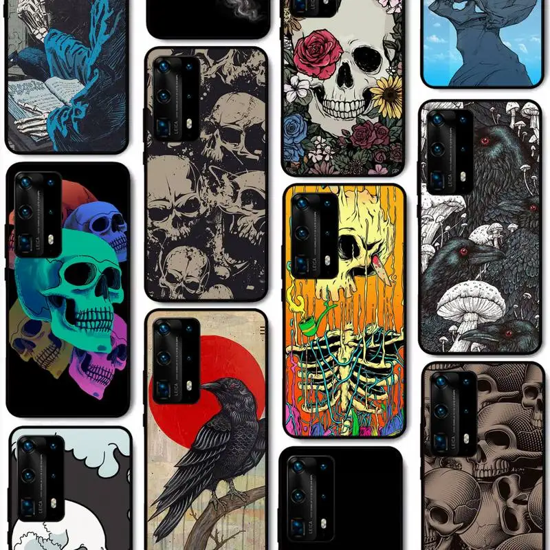 Skull Crow Flower Phone Case For Huawei P40 P30 P20 Pro P10 Plus P9 P8 Lite P Smart Cover
Skull Crow Flower Phone Case For Huawei P40 P30 P20 Pro P10 Plus P9 P8 Lite P Smart Cover