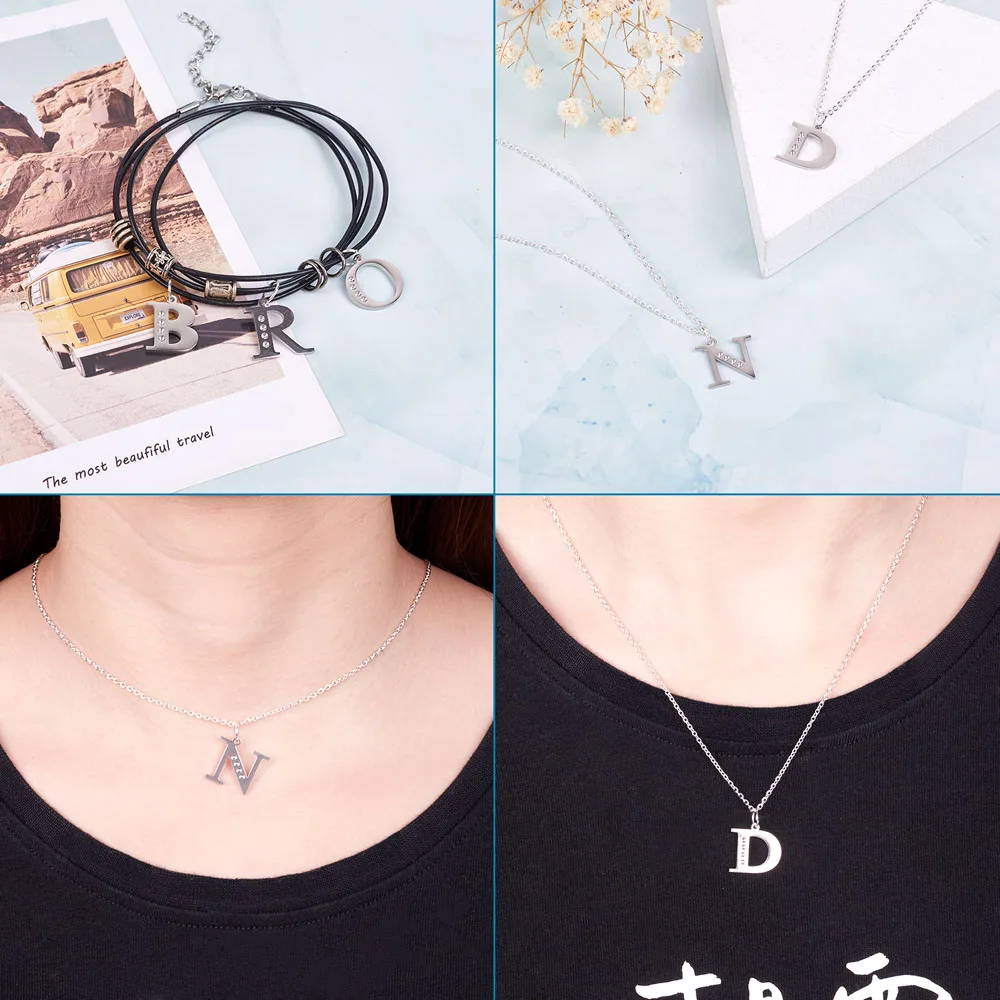 26pcs/Box 304 Stainless Steel 26 Letter Charms A~Z Alphabet Charm Pendants for jewelry making DIY Words Bracelet Necklace Decor 
26pcs/Box 304 Stainless Steel 26 Letter Charms A~Z Alphabet Charm Pendants for jewelry making DIY Words Bracelet Necklace Decor