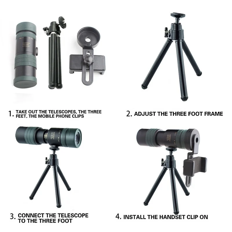 8-24X HD Telephoto Monocular Telescope Lens With Tripod Zoom Phone Camera Lente For Iphone Samsung Hunting Hiking
8-24X HD Telephoto Monocular Telescope Lens With Tripod Zoom Phone Camera Lente For Iphone Samsung Hunting Hiking