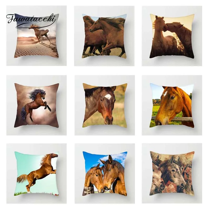 Чехол для подушки Fuwatacchi Horses Close up Wild Horse RunningThrow наволочки дивана декоративные