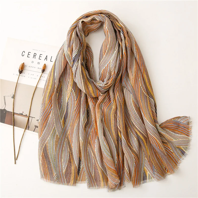Art Retro Japanese Style Striped Women's Long Shawl Dual-use Cotton Linen Feel Spring Autumn Winter Soft Travel Scarf 180X85cm
Art Retro Japanese Style Striped Women's Long Shawl Dual-use Cotton Linen Feel Spring Autumn Winter Soft Travel Scarf 180X85cm