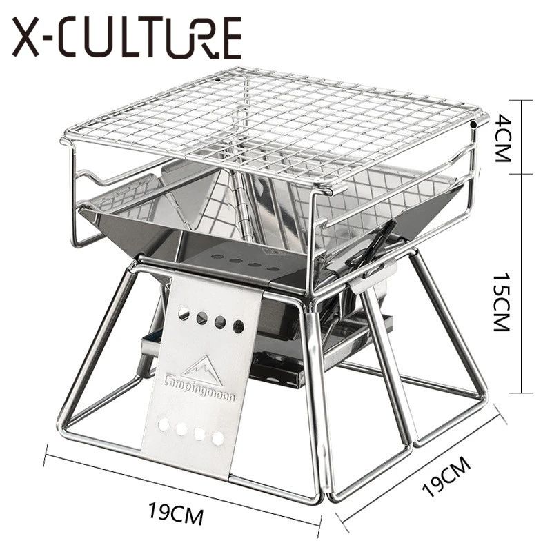 Складной гриль для барбекю из нержавеющей стали, портативные грили для кемпинга, открытый гриль для барбекю, стойка для кемпинга, печь для кемпинга, инструменты для кемпинга, аксессуар 
Складной гриль для барбекю из нержавеющей стали, портативные грили для кемпинга, открытый гриль для барбекю, стойка для кемпинга, печь для кемпинга, инструменты для кемпинга, аксессуар