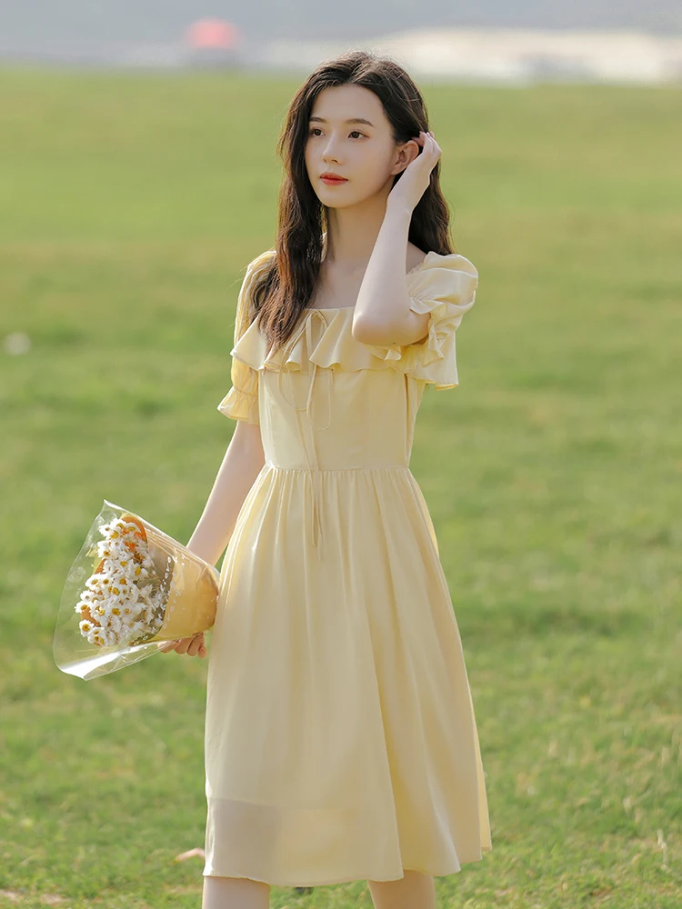 Gentle Wind Fresh and Sweet Fairy First Love Dress Square Neck Puff Sleeve French Children Summer New Style Tea Break Skirt
Gentle Wind Fresh and Sweet Fairy First Love Dress Square Neck Puff Sleeve French Children Summer New Style Tea Break Skirt