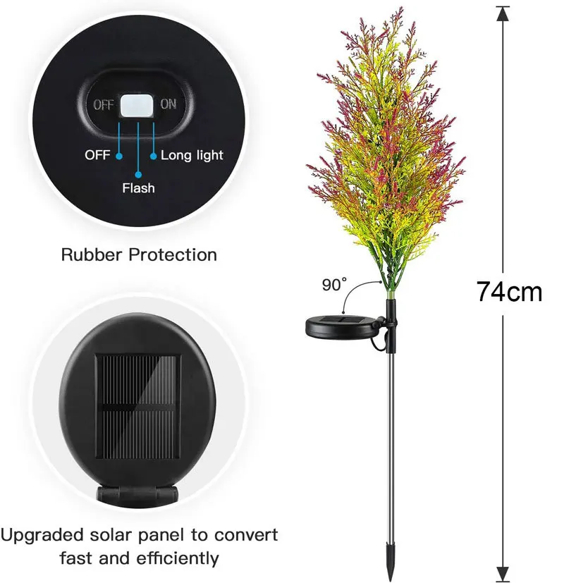 Solar Garden Tree Lights Outdoor Ground IP65 Waterproof Solar Power Multi-Color Flickering Pine Lights for Patio Lawn Pathway
Solar Garden Tree Lights Outdoor Ground IP65 Waterproof Solar Power Multi-Color Flickering Pine Lights for Patio Lawn Pathway