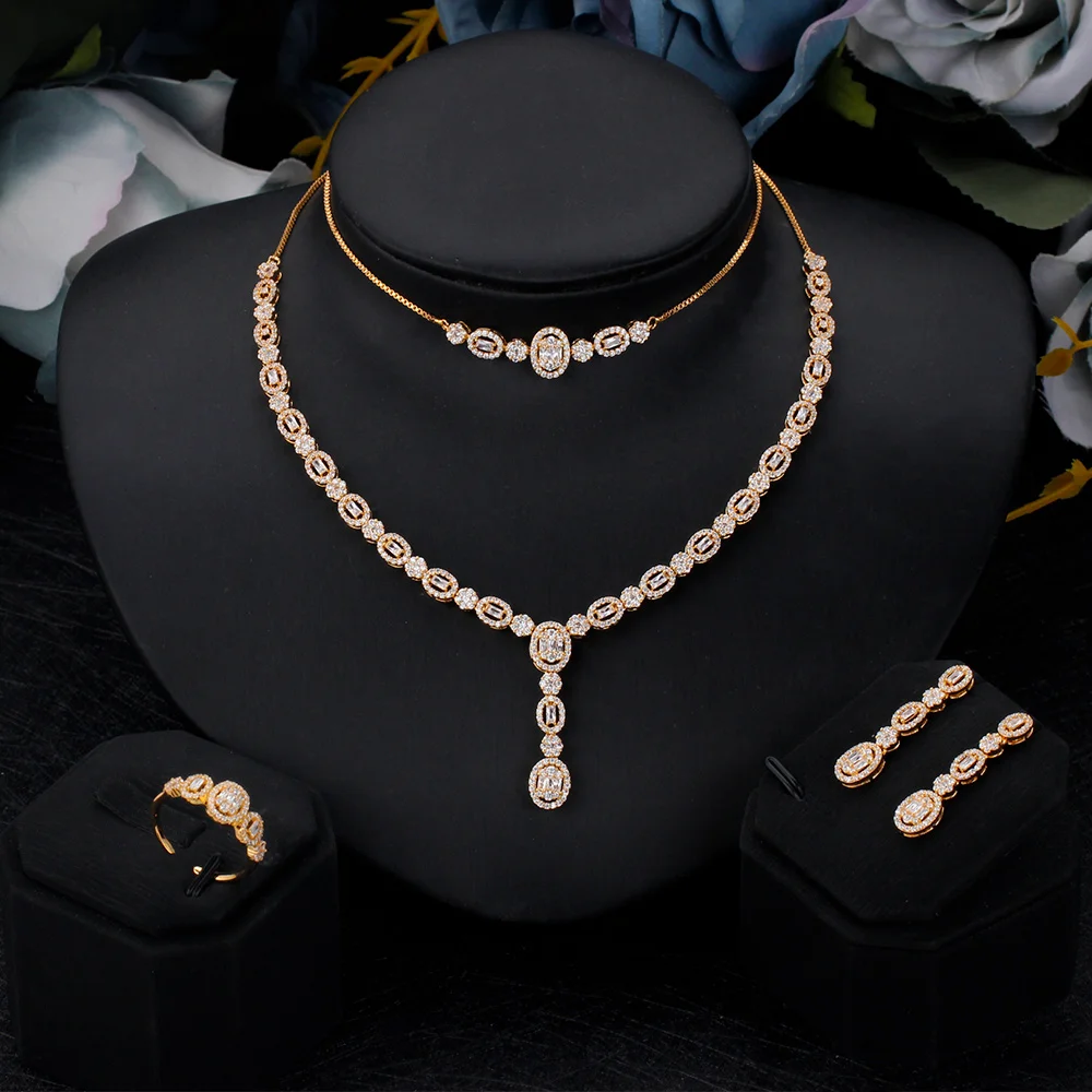 Charming Bridal Jewelry Set For Wedding Engagement Cubic Zirconia Women Accessories Trendy Fashion Necklace Ring High Quality
Charming Bridal Jewelry Set For Wedding Engagement Cubic Zirconia Women Accessories Trendy Fashion Necklace Ring High Quality