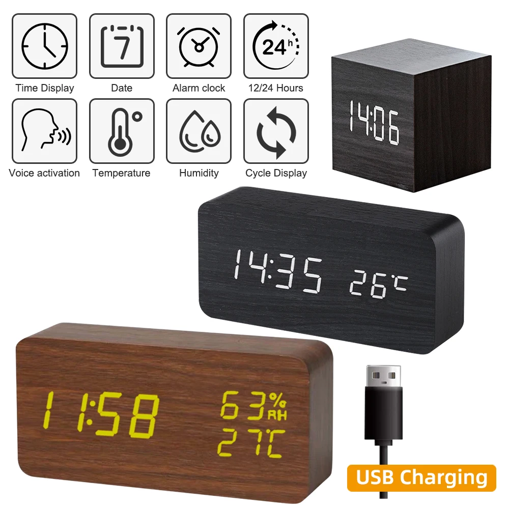 Деревянный Будильник с термометром и голосовым управлением, цифровые деревянные электронные настольные часы с питанием от USB/AAA, декоративн...
Деревянный Будильник с термометром и голосовым управлением, цифровые деревянные электронные настольные часы с питанием от USB/AAA, декоративн...