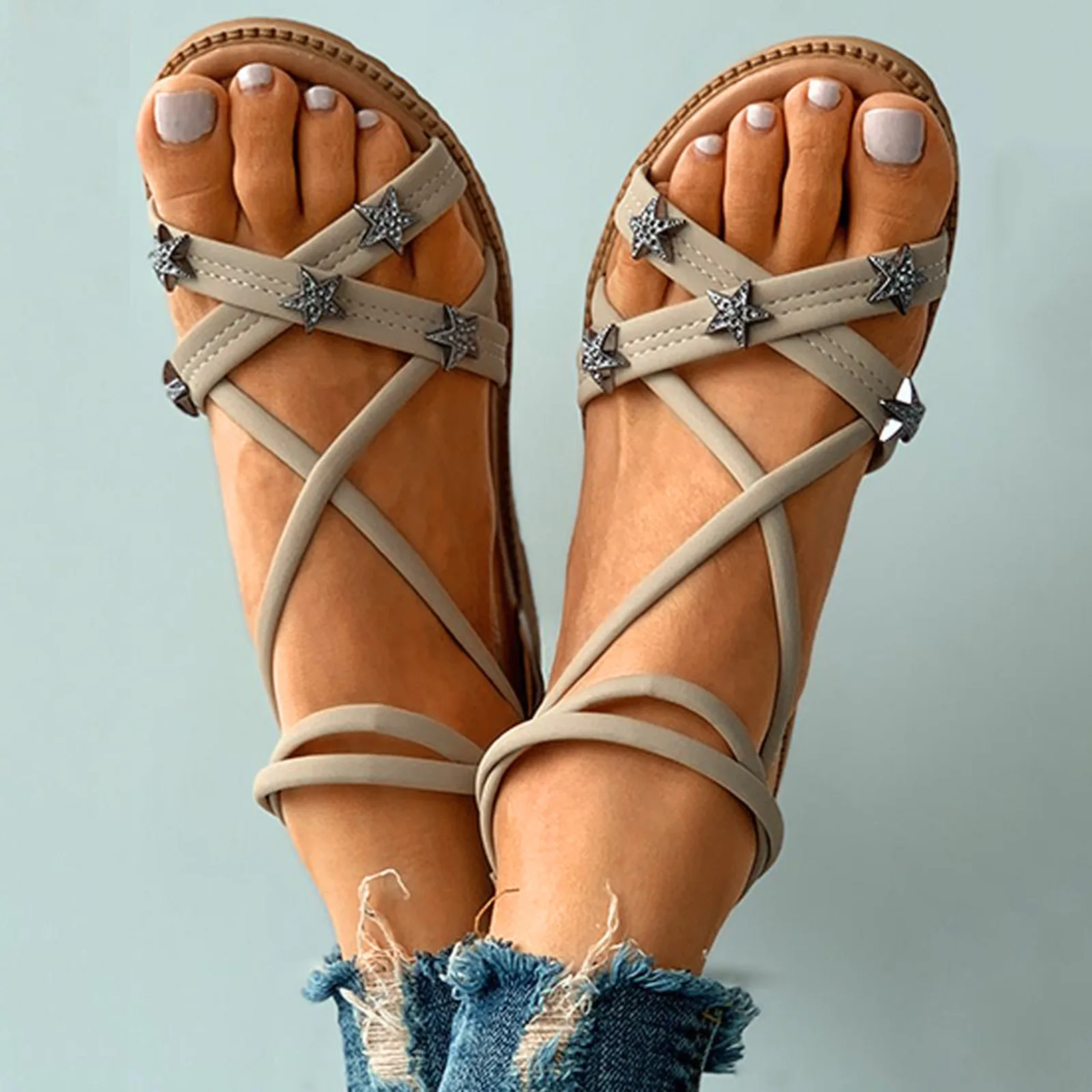 Summer Womens sandals shoes Stars Crystal Saquared Heel wedge Open Toe Fish Mouth Cross Strap Zip Up Roman Sandals Shoes #40
Summer Womens sandals shoes Stars Crystal Saquared Heel wedge Open Toe Fish Mouth Cross Strap Zip Up Roman Sandals Shoes #40