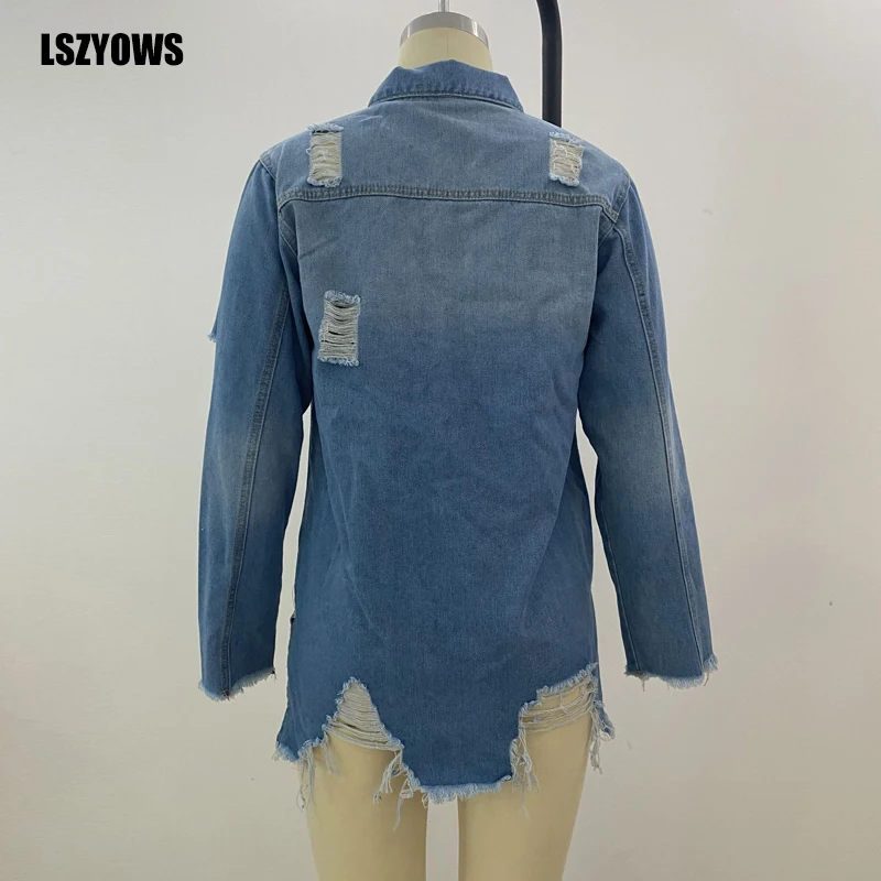 Autumn Women Ripped Jean Jacket Coat Fashion Streetwear Long Sleeve Vintage Denim Jackets Casual Loose Female Outwear Plus Size
Autumn Women Ripped Jean Jacket Coat Fashion Streetwear Long Sleeve Vintage Denim Jackets Casual Loose Female Outwear Plus Size