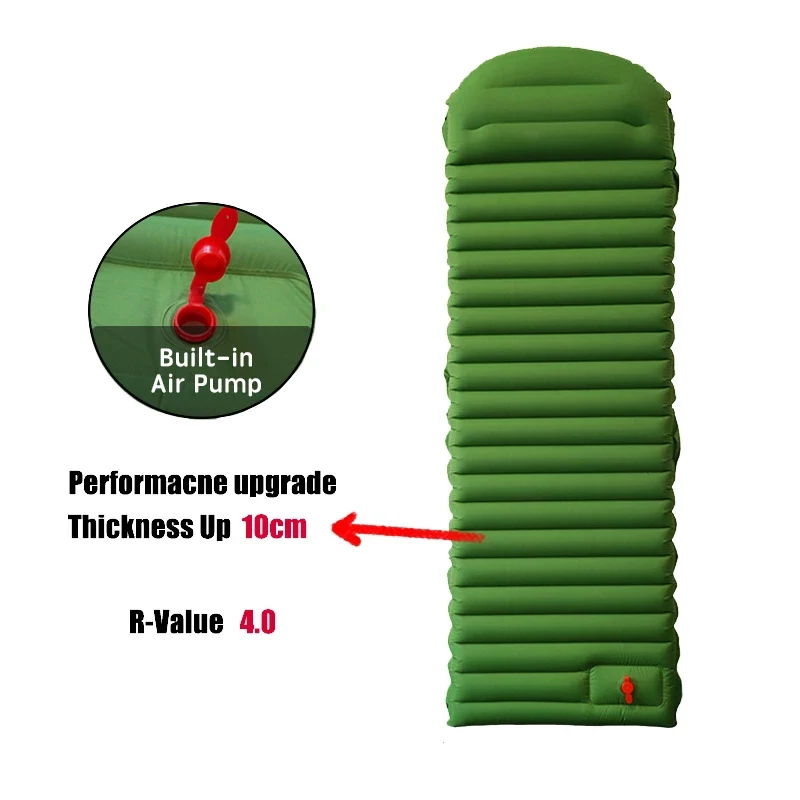 10cm Thicken Camping Air Mat R-4.0 Outdoor Sleeping Pad Ultralight Inflatable Mattress For Tent Pillow Moisture-Proof Hiking
10cm Thicken Camping Air Mat R-4.0 Outdoor Sleeping Pad Ultralight Inflatable Mattress For Tent Pillow Moisture-Proof Hiking