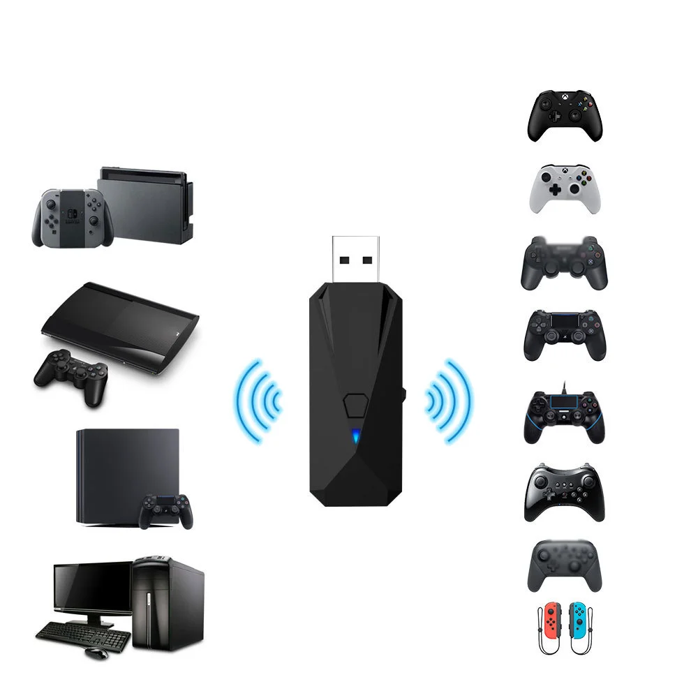 Беспроводной конвертер с ручкой для переключателя/PS4/PS3/PC беспроводной USB