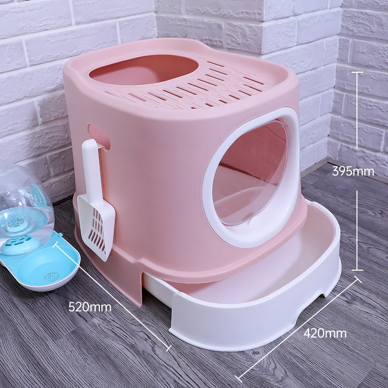 Fully Enclosed Cat Litter Box Large Plastic Top Entry Litter Box Cats Toilet Pet Toilet Areneros Para Gatos Pet Products BN50LB 
Fully Enclosed Cat Litter Box Large Plastic Top Entry Litter Box Cats Toilet Pet Toilet Areneros Para Gatos Pet Products BN50LB