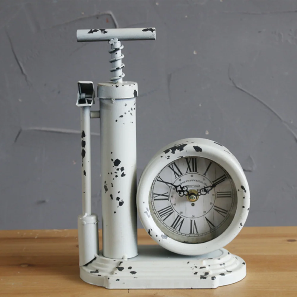 1PC Creative Inflator Shape Clock Vintage Household Iron Art Clock Stylish Desktop Ornament Clock for Home Living Room Without B
1PC Creative Inflator Shape Clock Vintage Household Iron Art Clock Stylish Desktop Ornament Clock for Home Living Room Without B