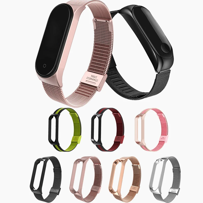 Mi band 5 4 3 металлический ремешок для Xiaomi Band Безвинтовой браслет MiBand умный Браслет