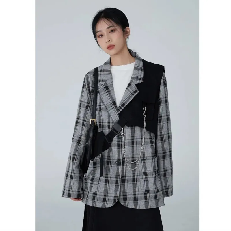 Осенние корейские винтажные клетчатые блейзеры, Женский Повседневный Универсальный костюм, куртки, уличная одежда, модная одежда, Женский комплект, 2 предмета
Осенние корейские винтажные клетчатые блейзеры, Женский Повседневный Универсальный костюм, куртки, уличная одежда, модная одежда, Женский комплект, 2 предмета