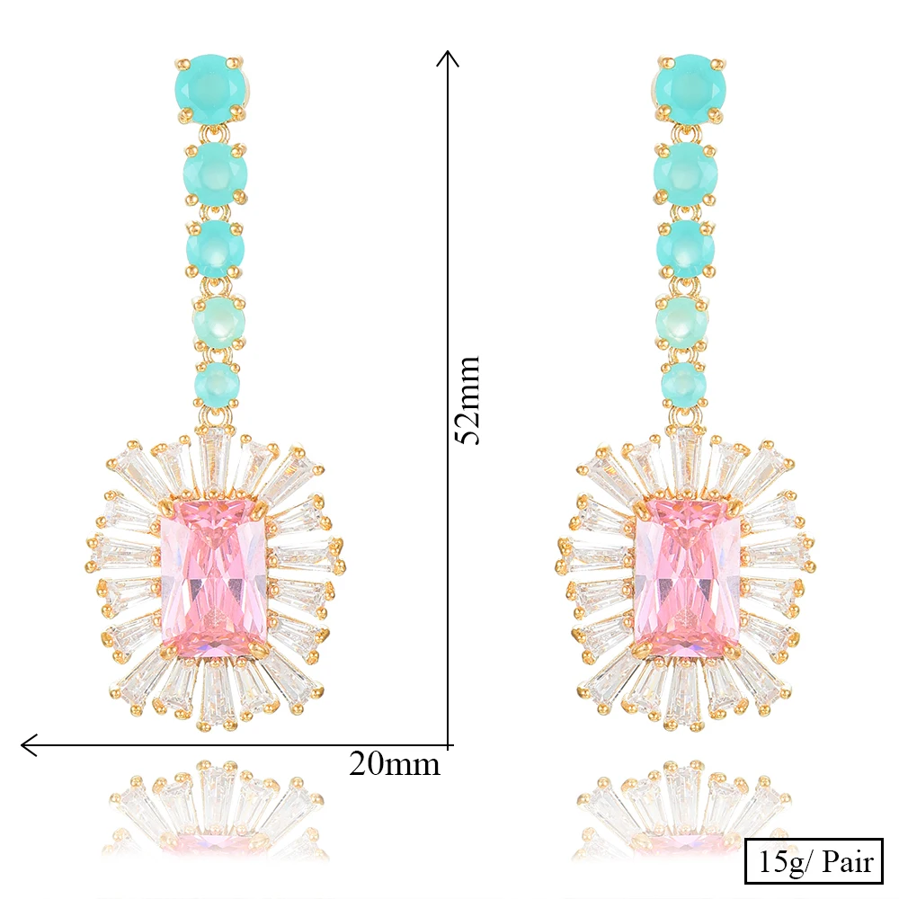 Charm Bridal Wedding Sweet Shiny Pendant Earrings Full Mirco Paved Cubic Zircon Naija Women Girl Daily Earring Jewelry
Charm Bridal Wedding Sweet Shiny Pendant Earrings Full Mirco Paved Cubic Zircon Naija Women Girl Daily Earring Jewelry