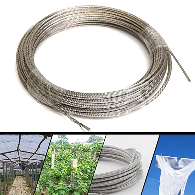 30M 304 Stainless Steel Rope 3mm Cable Line Wire Rope Clothesline Soft Fishing Lifting Cable Fittings Material Handling Tool
30M 304 Stainless Steel Rope 3mm Cable Line Wire Rope Clothesline Soft Fishing Lifting Cable Fittings Material Handling Tool