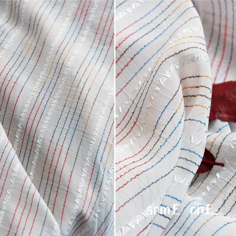 White Chiffon Fabric Colored Stripes DIY Patchwork Doll Decor Shirt Skirts Wedding Dress Designer Fabric
White Chiffon Fabric Colored Stripes DIY Patchwork Doll Decor Shirt Skirts Wedding Dress Designer Fabric