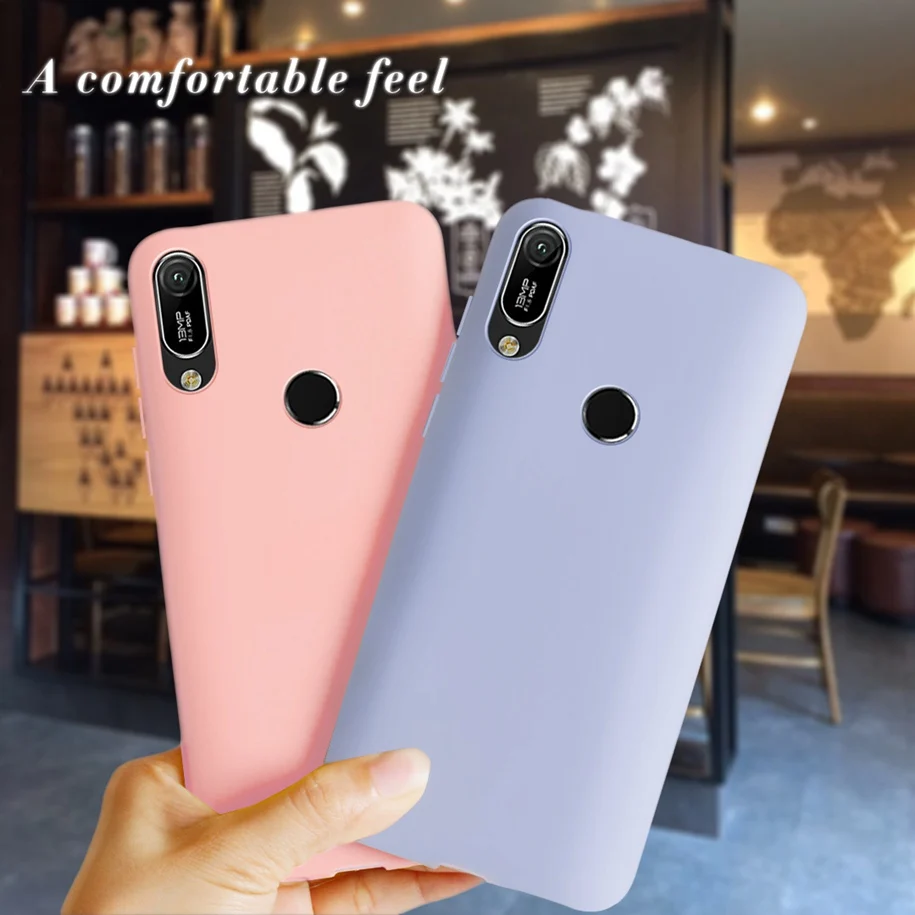 Чехол карамельных цветов для Huawei Y6 2019 Модный мягкий силиконовый матовый чехол MRD