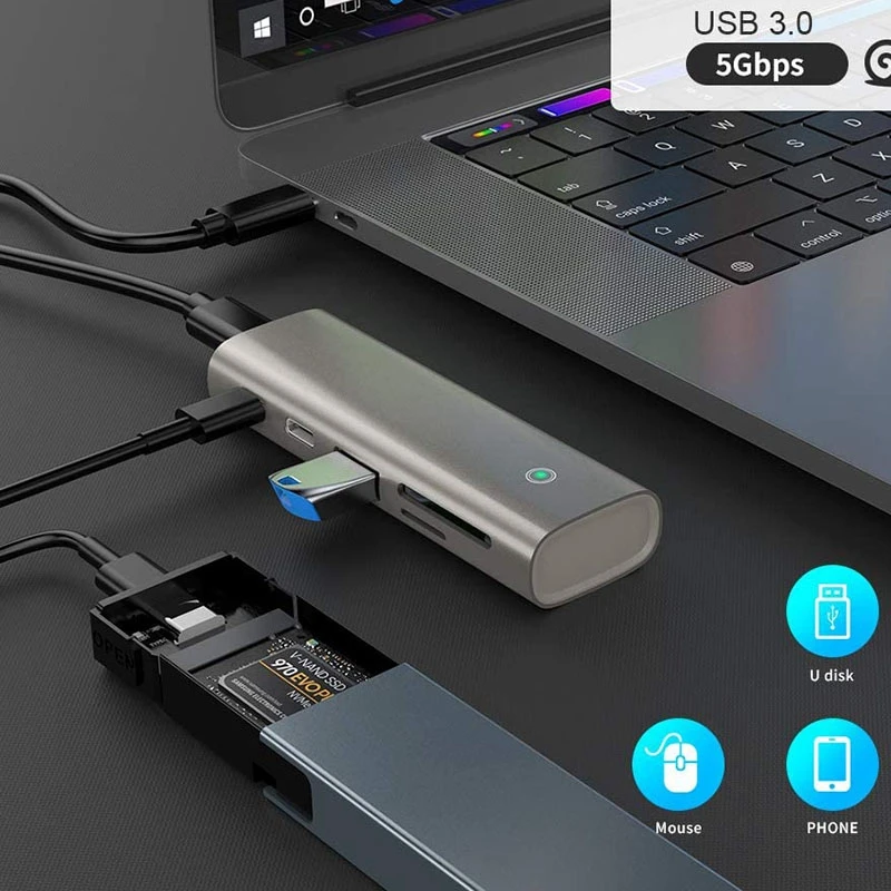USB 3.1 Gen 2 Hub with USB 3.0, Dual C Ports and SD / TF Slot for , Surface Pro, USB C Laptop and More
USB 3.1 Gen 2 Hub with USB 3.0, Dual C Ports and SD / TF Slot for , Surface Pro, USB C Laptop and More