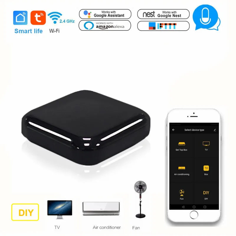 Tuya Wifi New Infrared Remote Control Smart IR Infrared Voice Universal Remote Control Work With Google Home Alexa Smart Life
Tuya Wifi New Infrared Remote Control Smart IR Infrared Voice Universal Remote Control Work With Google Home Alexa Smart Life