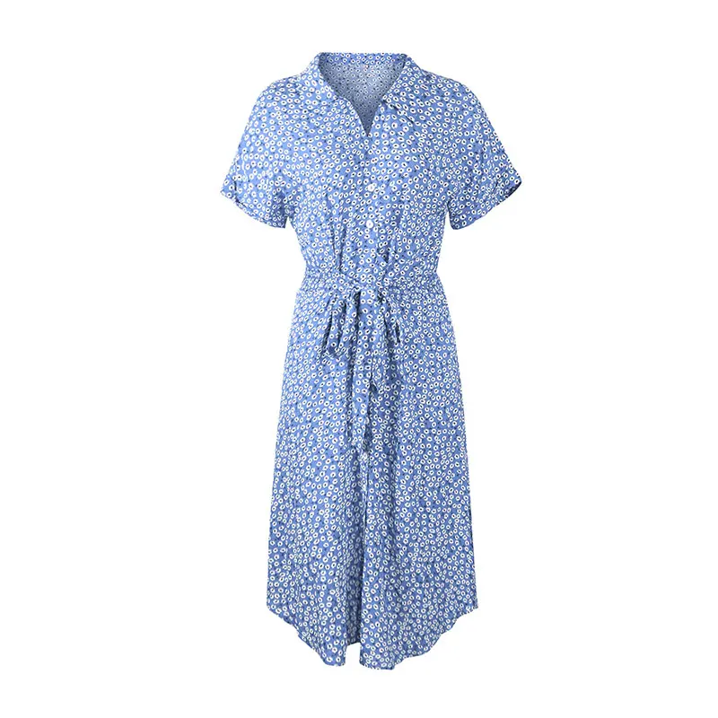 2021 Spring New Bandage Dress Women Casual Short Sleeve Button Floral Print Dress For Woman Summer Holiday Style Dress
2021 Spring New Bandage Dress Women Casual Short Sleeve Button Floral Print Dress For Woman Summer Holiday Style Dress
