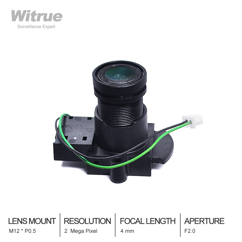 

Witrue CCTV Lens 2MP 1080P 4mm M12 Mount Aperture F2.0 with IR Cut for Surveillance Security Cameras