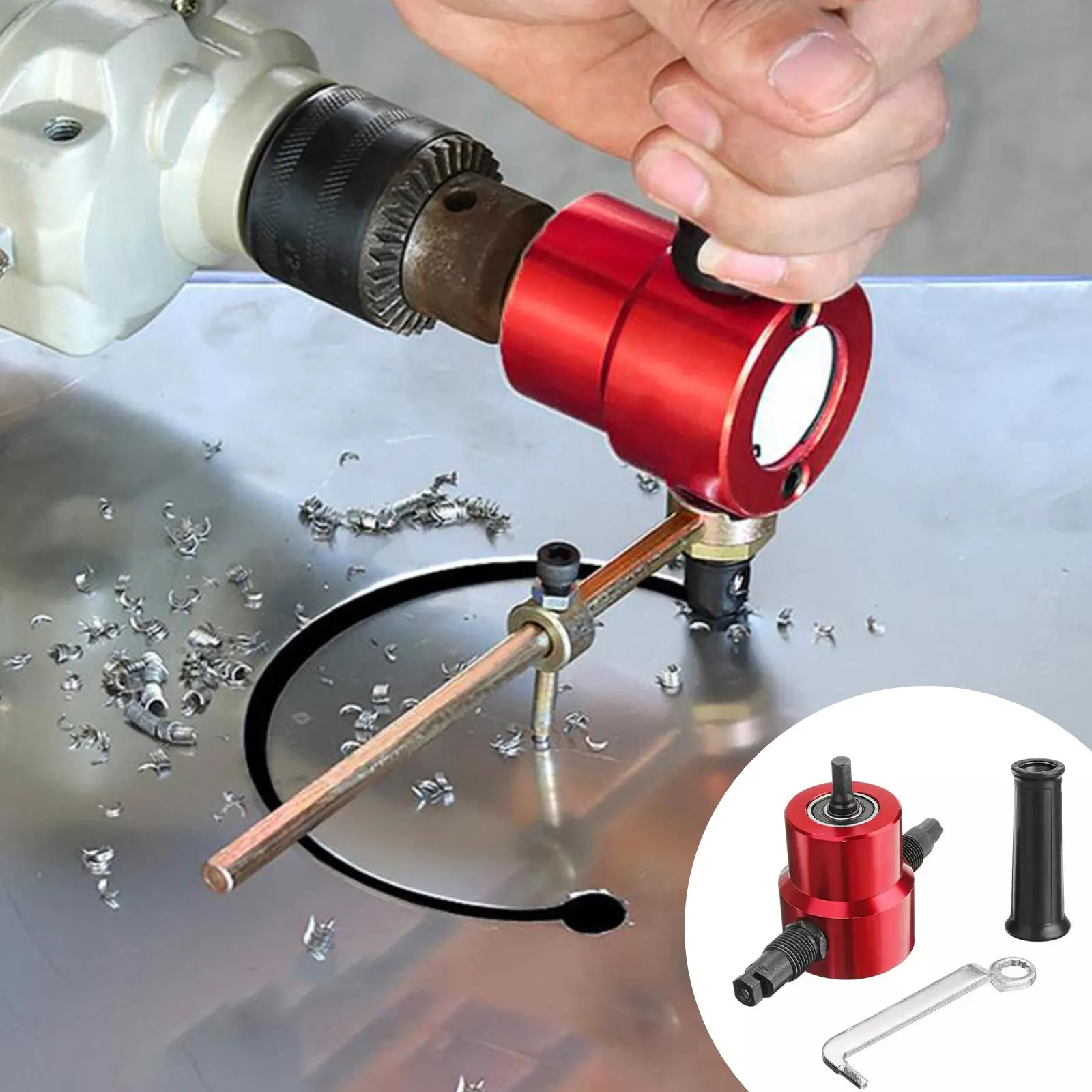 Metal Sheet Cutter Double Head Iron Saw Nibble Cutting Tool Electric Drill Attachment Metal Plate Shear Scissors Punch Hole
Metal Sheet Cutter Double Head Iron Saw Nibble Cutting Tool Electric Drill Attachment Metal Plate Shear Scissors Punch Hole