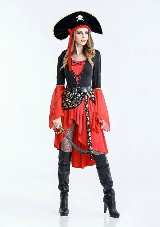 Halloween Stage Performance Costume Pirate Cosplay Fashion Long Sleeve Tunic Dress With Hat And Waistband DT1080
Halloween Stage Performance Costume Pirate Cosplay Fashion Long Sleeve Tunic Dress With Hat And Waistband DT1080