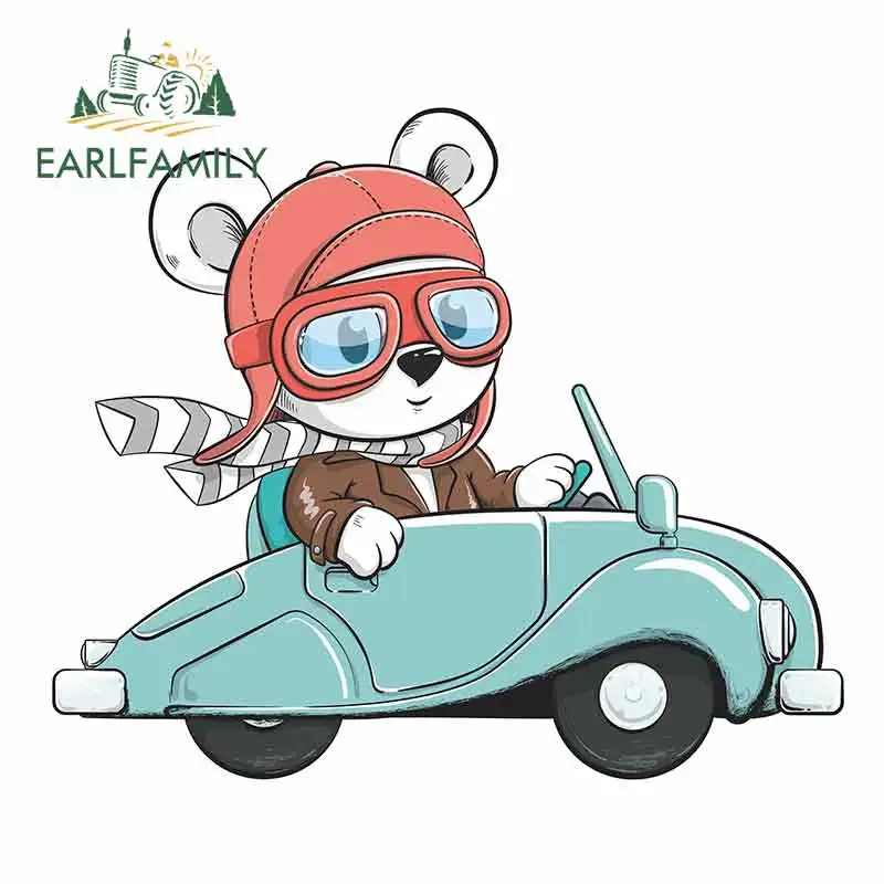EARLFAMILY 13 см x 11 клейкая наклейка с автомобильным медведем красивая на фургон 3D