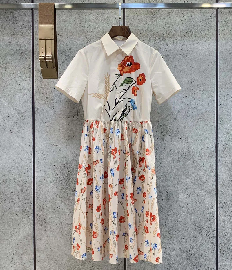 Женское платье-рубашка с коротким рукавом, подиумное хлопковое платье с отложным воротником, поясом и цветочным принтом, y549, лето 2021
Женское платье-рубашка с коротким рукавом, подиумное хлопковое платье с отложным воротником, поясом и цветочным принтом, y549, лето 2021