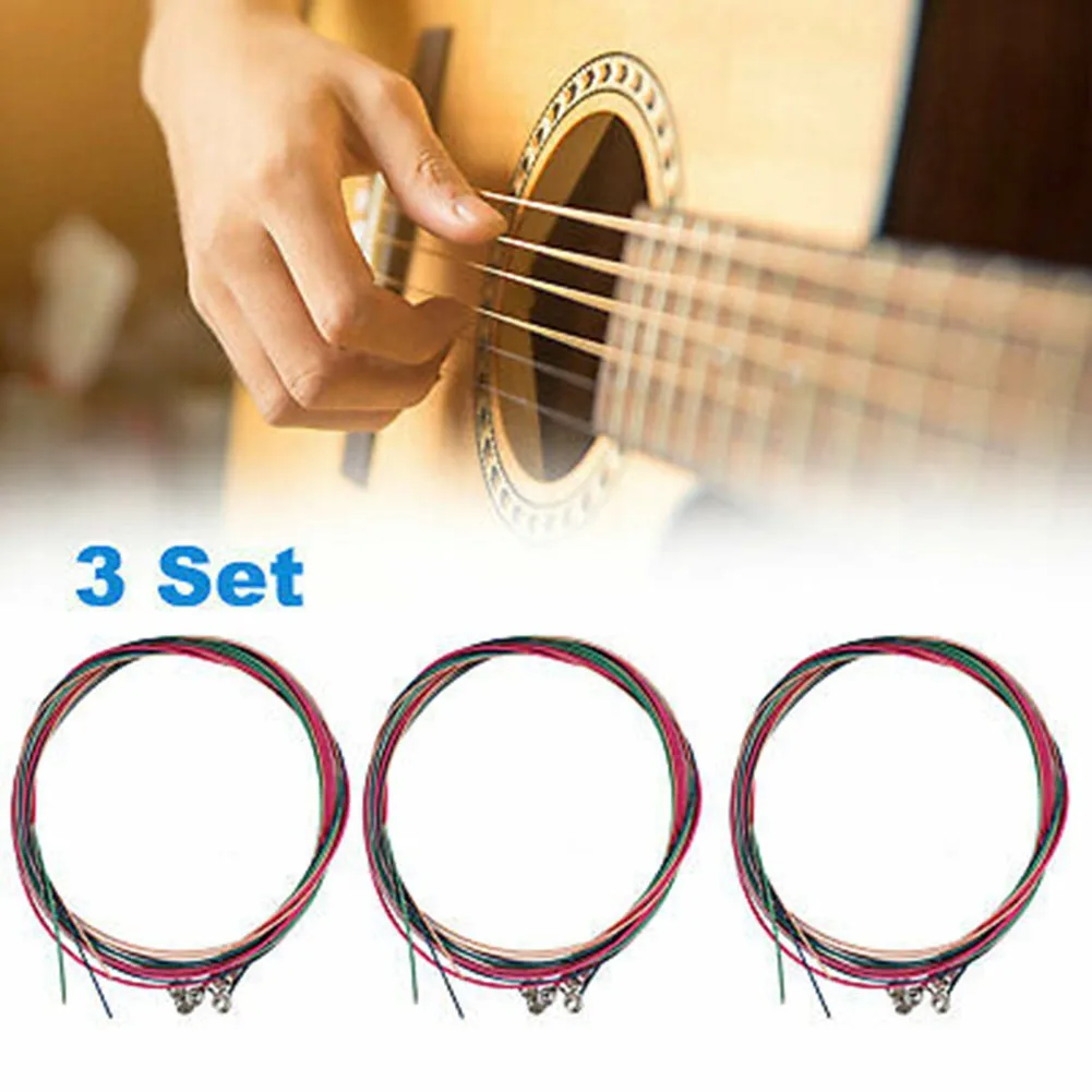 3 Sets 6pcs Rainbow Acoustic Guitar Strings Replacement Steel Strings For Acoustic Folk Classic Guitar Colorful Guitar Parts
3 Sets 6pcs Rainbow Acoustic Guitar Strings Replacement Steel Strings For Acoustic Folk Classic Guitar Colorful Guitar Parts