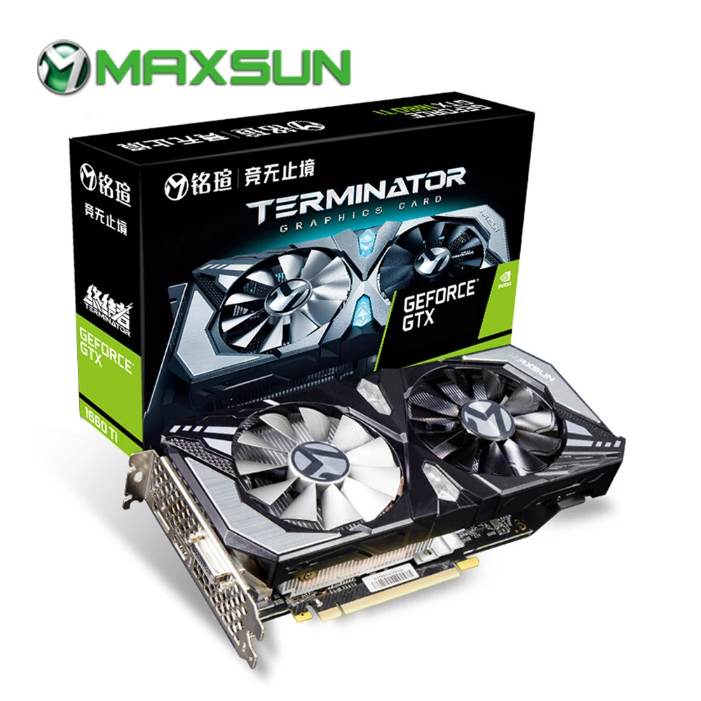MAXSUN графическая карта gtx 1660ti NVIDIA 12000 бит GDDR6 1500 МГц 1536 единиц HDMI DP DVI 12 нм 8 контактов