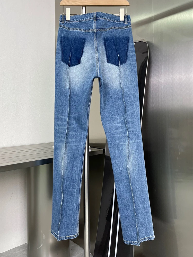 2021 Spring Women's Clothing Deconstruction Design Stitching Washed and Distressed Frayed Blue Jeans High-waisted Straight Pants
2021 Spring Women's Clothing Deconstruction Design Stitching Washed and Distressed Frayed Blue Jeans High-waisted Straight Pants