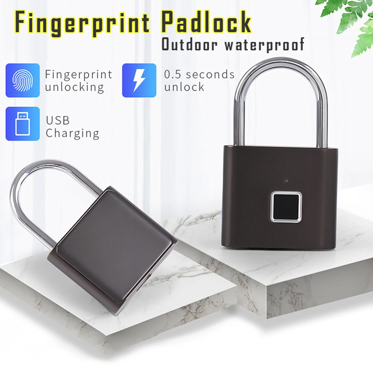 Fingerprint Padlock USB Rechargeable Smart Keyless Door Lock Quick UnlockFingerprint Padlock
Fingerprint Padlock USB Rechargeable Smart Keyless Door Lock Quick UnlockFingerprint Padlock