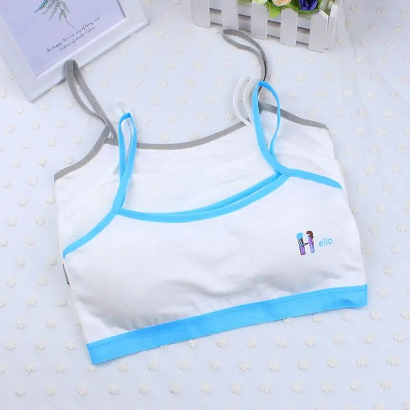 Teen Girls Cotton Sport Traning Bra Wire Free Padded Cartoon Letters Underwear new 
Teen Girls Cotton Sport Traning Bra Wire Free Padded Cartoon Letters Underwear new