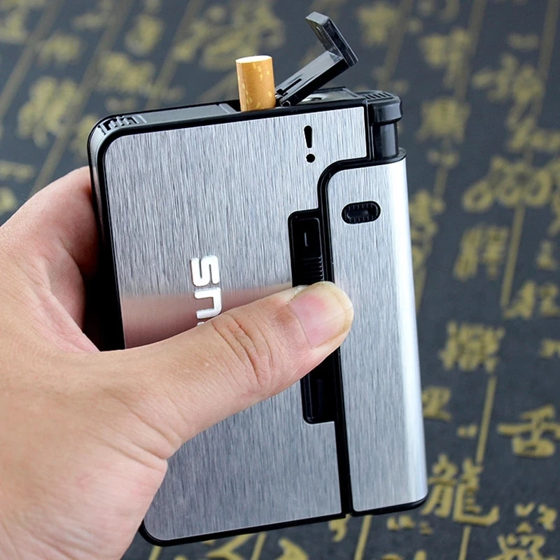 Portable Automatic Cigarette Case Metal Cigarette Boxes 10PCS Cigarette Holder Case Not Lighter Gadget For Men Christmas Gifts
Portable Automatic Cigarette Case Metal Cigarette Boxes 10PCS Cigarette Holder Case Not Lighter Gadget For Men Christmas Gifts