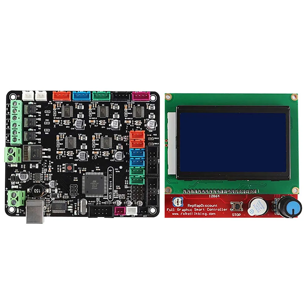 Комплект материнской платы, основная плата управления MKS BASE V1.6 + 12864 LCD, совместимая с Mega2560 Ramps1.4 для 3D-принтера
Комплект материнской платы, основная плата управления MKS BASE V1.6 + 12864 LCD, совместимая с Mega2560 Ramps1.4 для 3D-принтера