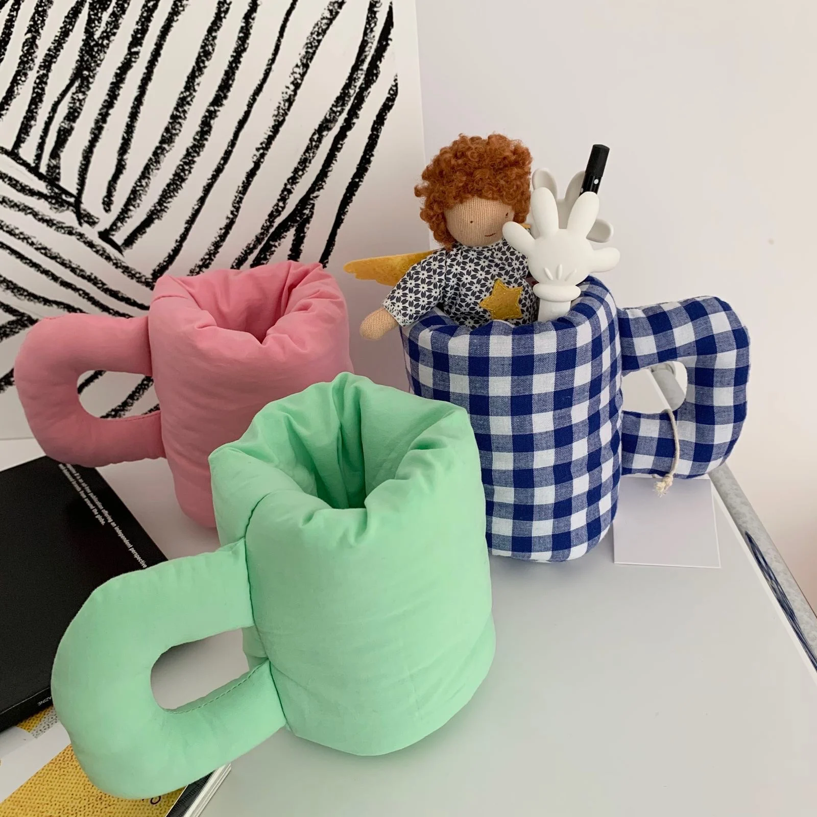 Cloth Filled Cotton Cup Storage Cup Pen Holder Desktop Ornaments Creative Household Art Cute Decoration Accessories Home Decor
Cloth Filled Cotton Cup Storage Cup Pen Holder Desktop Ornaments Creative Household Art Cute Decoration Accessories Home Decor