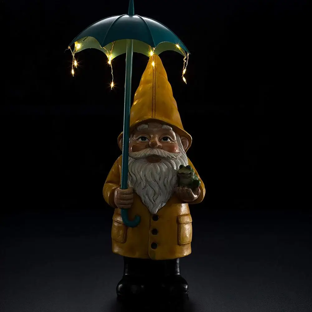 Wearing Slicker Gnome Resin Statue Yard Art Decor Solar LED Light Outdoor Decorative Lights Courtyard Lawn Porch Gardening Gift
Wearing Slicker Gnome Resin Statue Yard Art Decor Solar LED Light Outdoor Decorative Lights Courtyard Lawn Porch Gardening Gift