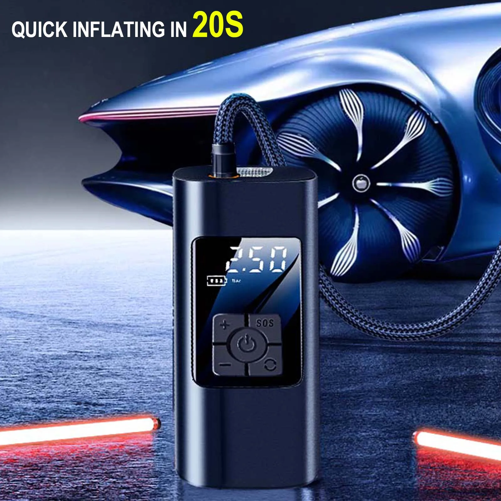 Car Tyre Pump for Bicycle Tires Balls 150Psi Rechargeable Air Pump 6000Ma Tire Inflator Cordless Portable Compressor Digital
Car Tyre Pump for Bicycle Tires Balls 150Psi Rechargeable Air Pump 6000Ma Tire Inflator Cordless Portable Compressor Digital