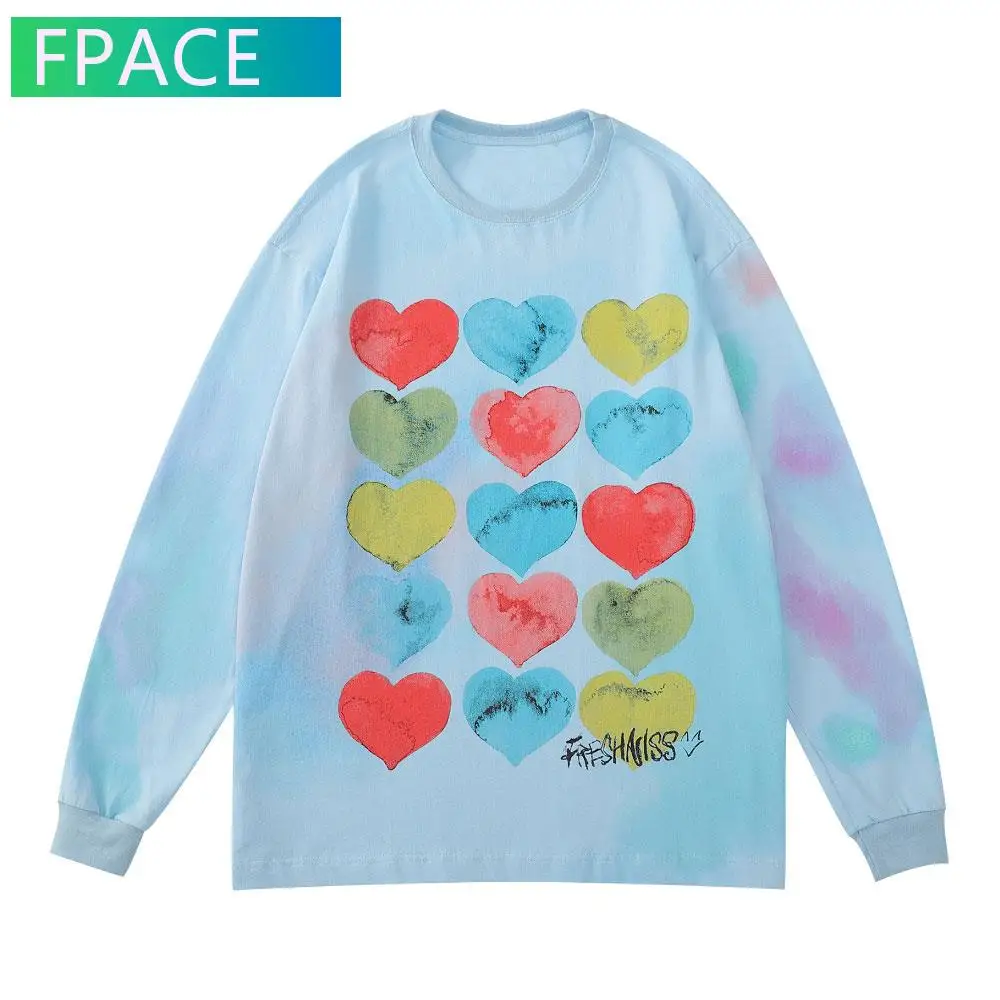 FPACE Oversized Tees Shirts Streetwear Harajuku Hip Hop Graffiti Heart Print Tie Dye Long Sleeve Tshirts Fashion Casual Tops
FPACE Oversized Tees Shirts Streetwear Harajuku Hip Hop Graffiti Heart Print Tie Dye Long Sleeve Tshirts Fashion Casual Tops