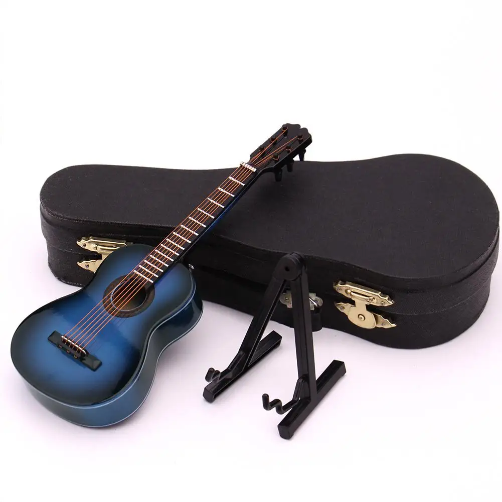 Blue Mini Classical Guitar Model Wooden Miniature Guitar Display Musical Instrument Decoration Gift with Case Stand
Blue Mini Classical Guitar Model Wooden Miniature Guitar Display Musical Instrument Decoration Gift with Case Stand