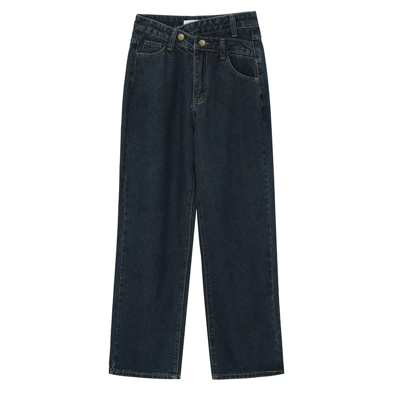 Women's Jeans Casual Oblique Buckle High Waist Femme Denim Trouser Baggy Vintage 2021 Spring New Ladies Straight Pants
Women's Jeans Casual Oblique Buckle High Waist Femme Denim Trouser Baggy Vintage 2021 Spring New Ladies Straight Pants