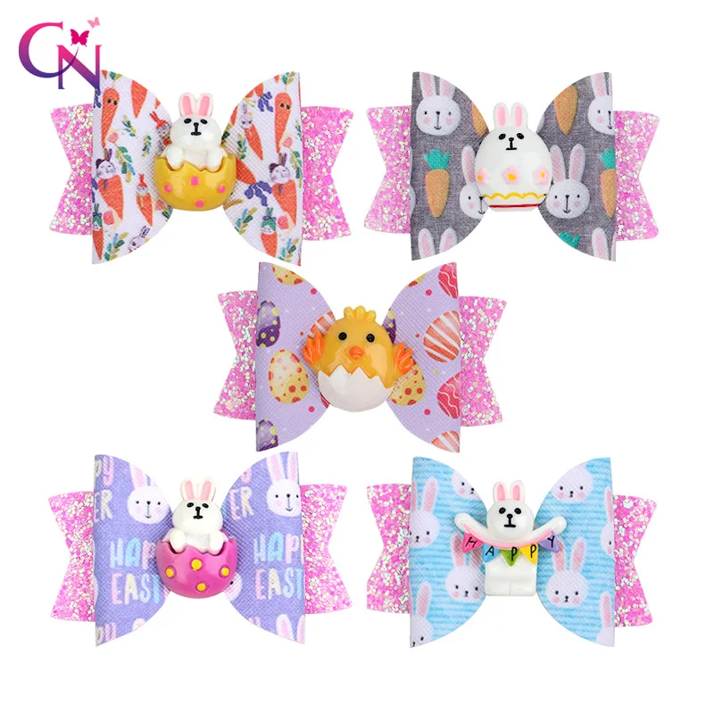 CN 2 Pieces/Lot 3" Easter Day Eggs Hair Clips For Girls Kids Glitter Stack Radish Rabbit Hair Bows Easter Gifts Hair Accessories 
CN 2 Pieces/Lot 3" Easter Day Eggs Hair Clips For Girls Kids Glitter Stack Radish Rabbit Hair Bows Easter Gifts Hair Accessories
