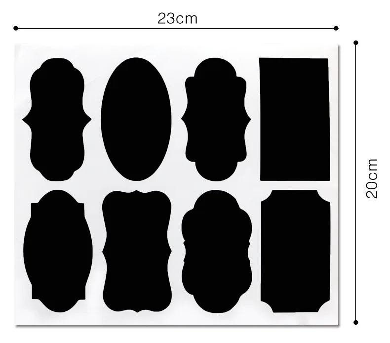 4 Sheets/Set Erasable Chalkboard Kitchen Label Stickers Jam Jar Bottle Tags Waterproof Blackboard Labels Home Decor | Дом и сад