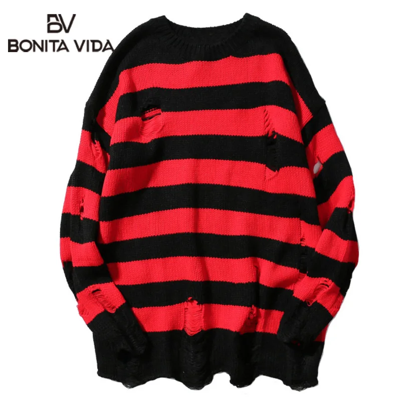 Мужской хлопковый свитер с дырками, в стиле хип-хоп
Мужской хлопковый свитер с дырками, в стиле хип-хоп