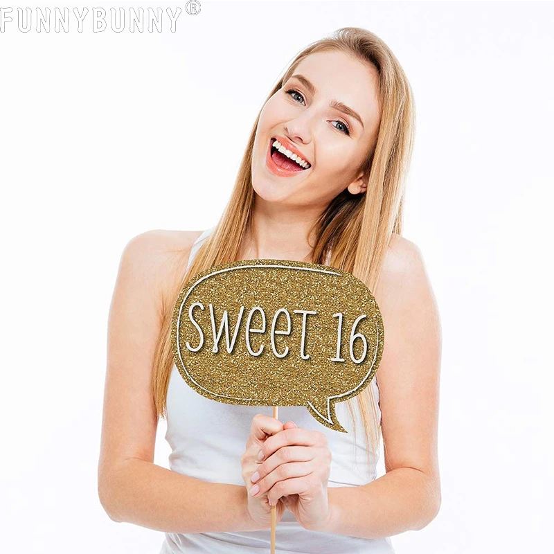 Фотофон FUNNYBUNNY Sweet 16 для дня рождения реквизит набор выпускного вечера украшение